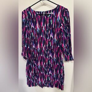 Boden Womens Size 12R Pink Watercolor Shift Mini Dress Pockets NWOT